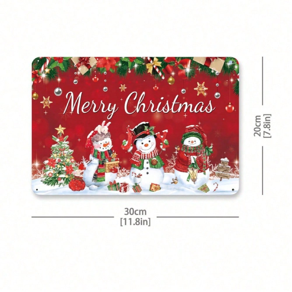 

Vintage Christmas Snowman Metal Tin Sign Wall Art Decor For Home Bar Garden 20x30 разноцветный