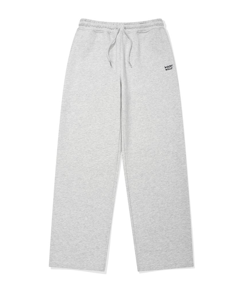 WACKY WILLY Signature Sweat Semi-Wide Pants Light Grey
