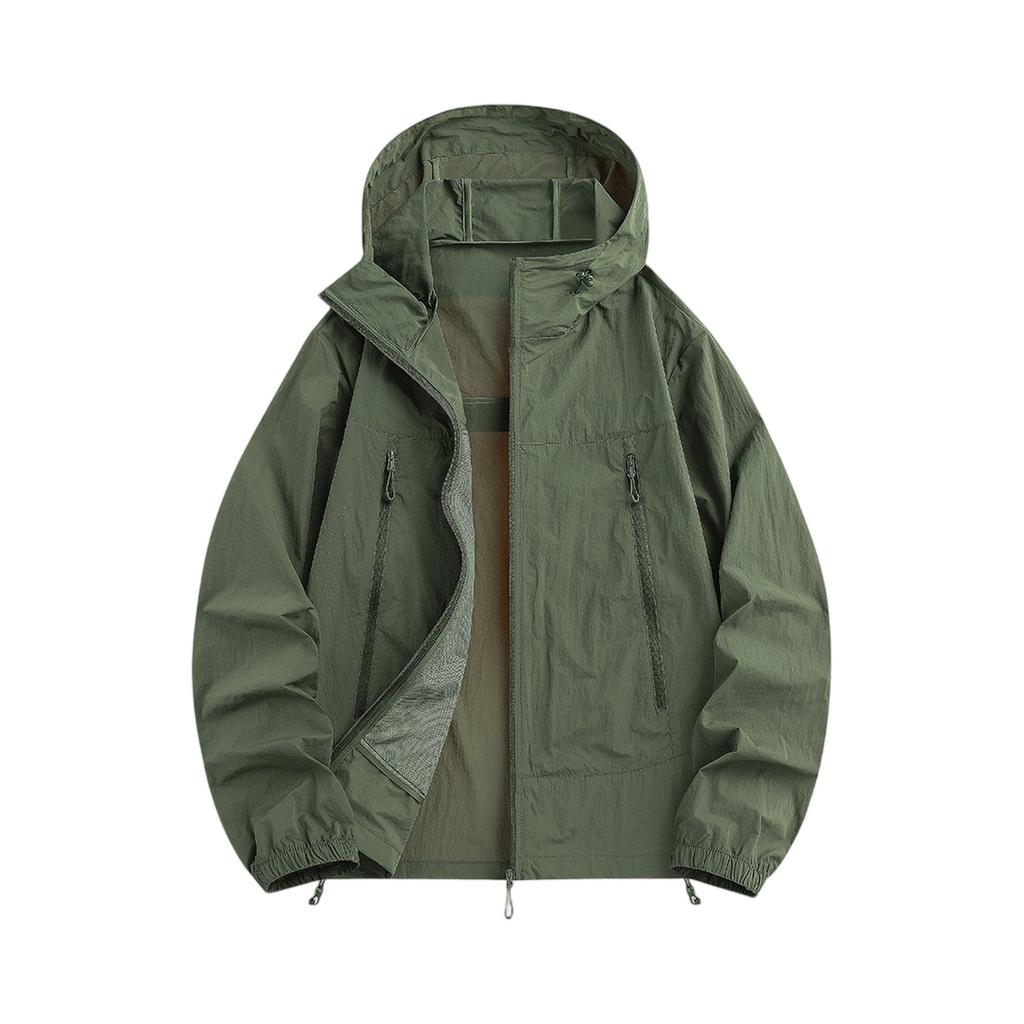 Lightweight Hooded Jacket For Couples Fashion Sunscreen Full Zipper Breathable Comfy Hoodies Coat Outdoor Sport Outwear