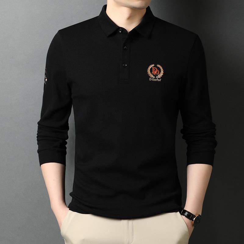 

Spring and Autumn New Style T-shirts, Casual and Trendy Men s Embroidery, Young and Middle-aged Men s Lapel Men s Polo Shirts XXXL