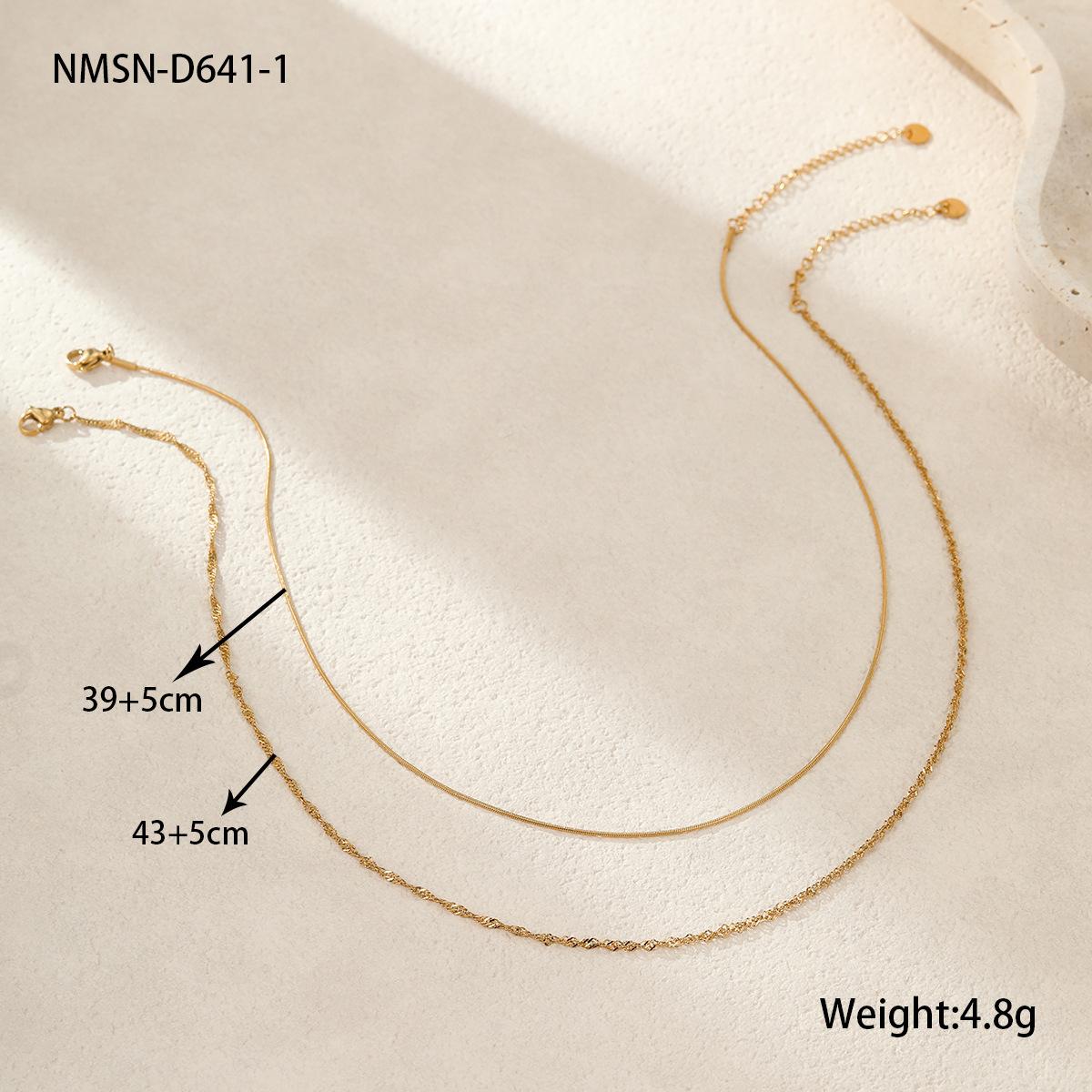 GEMCHIC Women s 18K Gold Plated Layered Necklace Set Stainless Steel Snake Chain & Twist Rope Choker Elegant Minimalist Jewelry 18K