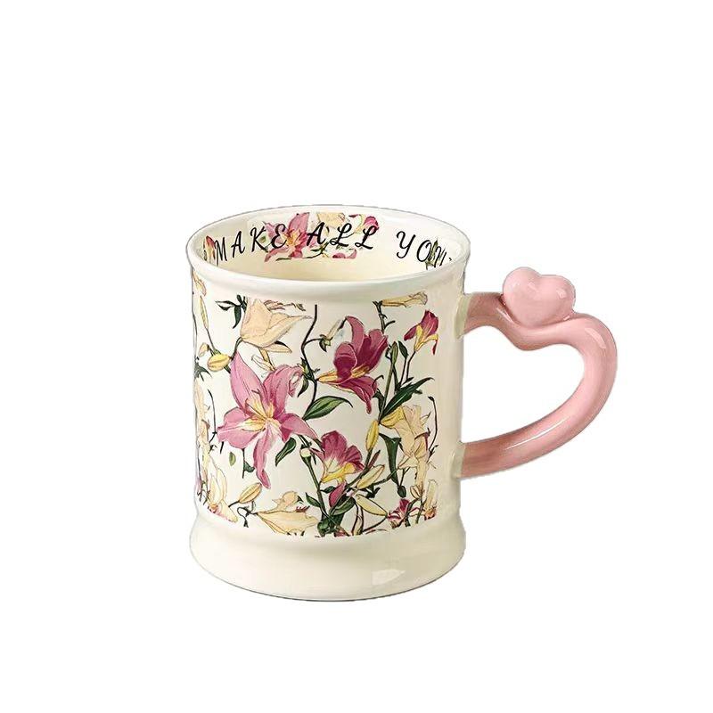 Ins Style Lavender High Value British Coffee Cup Ceramic Mug Office Exquisite Home Cup Souvenir