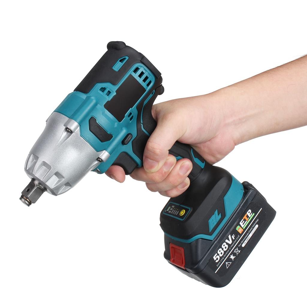 1000N.M High Torque Brushless Cordless Electric Impact Wrench 588VF Rechargeable Wrench Power Tools With 22980mAh Battery