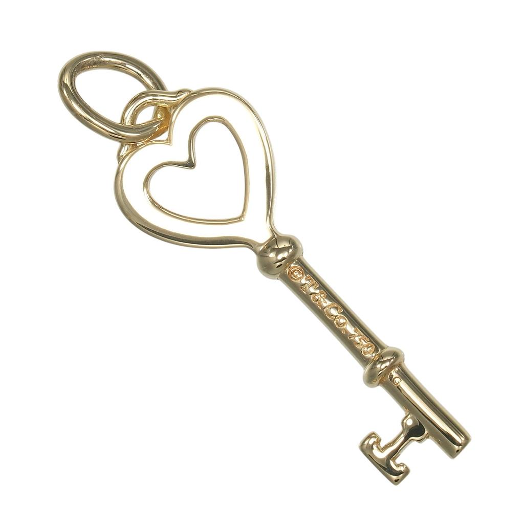 TIFFANY&Co. Heart key Pendant top K18 yellow gold 2.26g Women Used