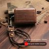 Luxury Solid Wood Earphone Case For AirPods Pro 3 Pro2 Protective Cover For AirPods 1/2/3/4 Shell+Wrist Strap Cowhide Lanyard