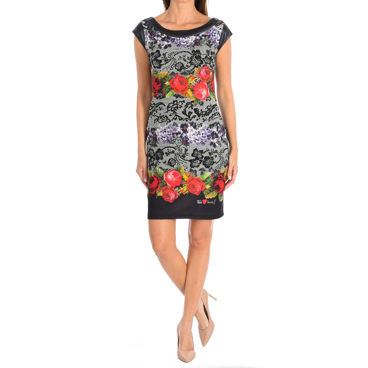 

Женское платье с короткими рукавами и круглым вырезом 337V2846