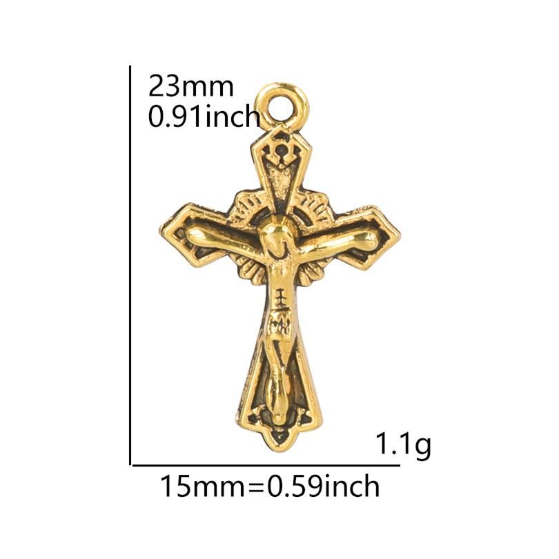 5Pcs Crosses Pendant Charms For Jewelry Making Supplies Christ Handmade Necklace Earrings Charm Gold Color Accessories Wholesale