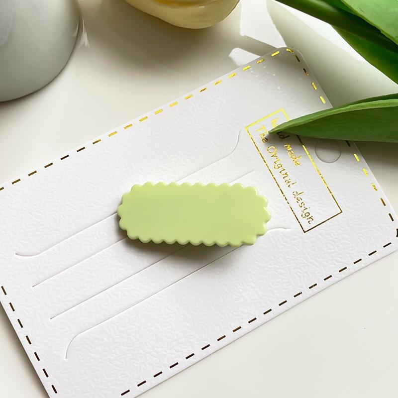 Simple Glossy Candy Color Plastic Two-End Round Lace Oval Wave Clip U-Shaped Wave DIY Handmade Hair Clip Material