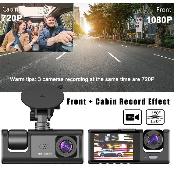 2/3 Camera Dash Cam W/ IR Night Vision Loop Recording & 2" IPS Screen 1080P DVR recorder, video recorder,Car accessories