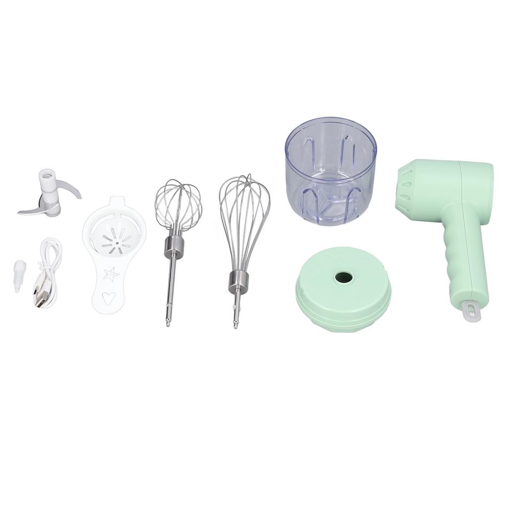 Electric Cordless Hand Mixer Small Household 3 Speed Changing Whisk for Kitchen Baking Green