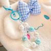 Butterfly Key Chain Colorful Beads Phone Pendant Wrist Strap Car Key Ring Bag Decor Headphone Case Charms
