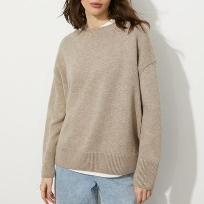 Pull à col rond pour femme, ample, confortable, décontracté, manches longues, automne et hiver