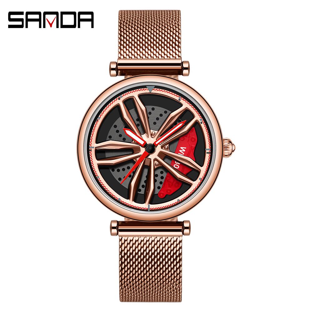 Sanda Meilleure Vente 1088 Montre pour Adolescent: Personnalisé, Cadran Rotatif 3D, Tendance, Quartz Étanche.