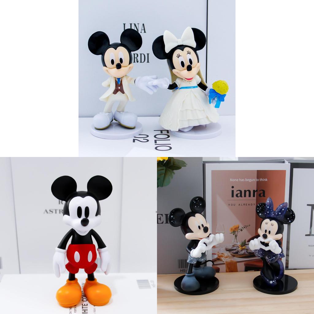 Mickey Mouse And Minnie Wedding Figurines Pvc Couple Gift For Wedding And Home Decor