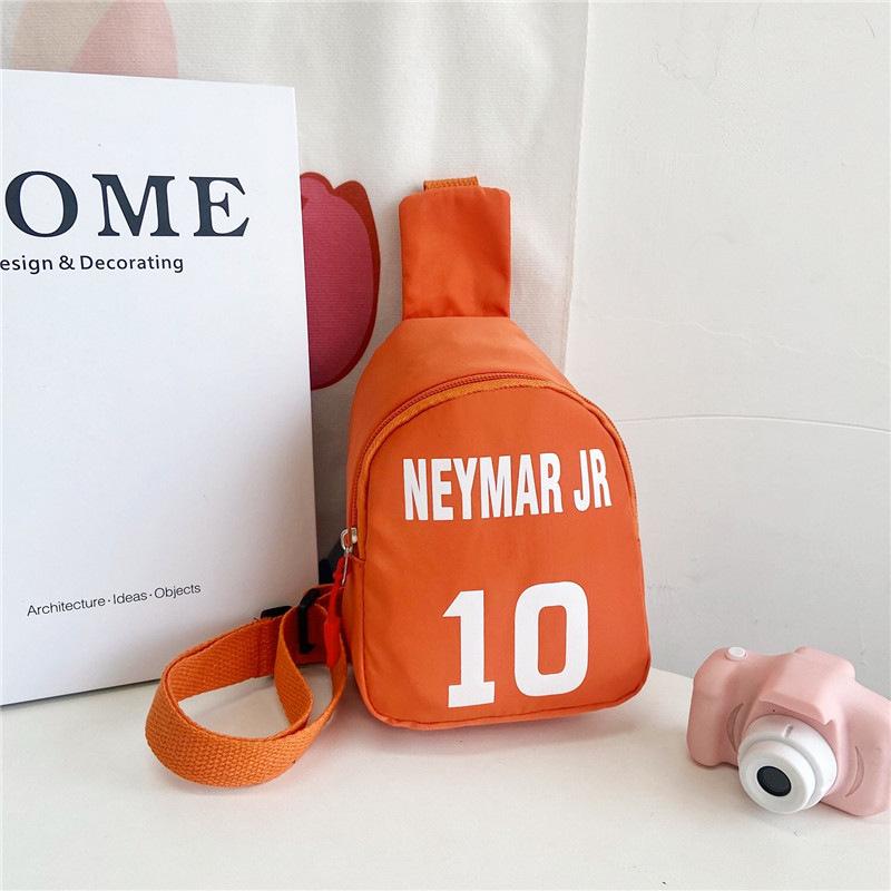 Korean Style Nylon Bumbag for Kids, Cute Letter Print Chest Pouch, Fashionable Crossbody Shoulder Bag for Boys and Girls KTB