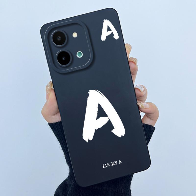 For Vivo Y28 4G Case Simple Letters Full Protection Back Cover For Vivo Y 28 Funda Soft Liquid Silicone Anti Drop Phone Shell