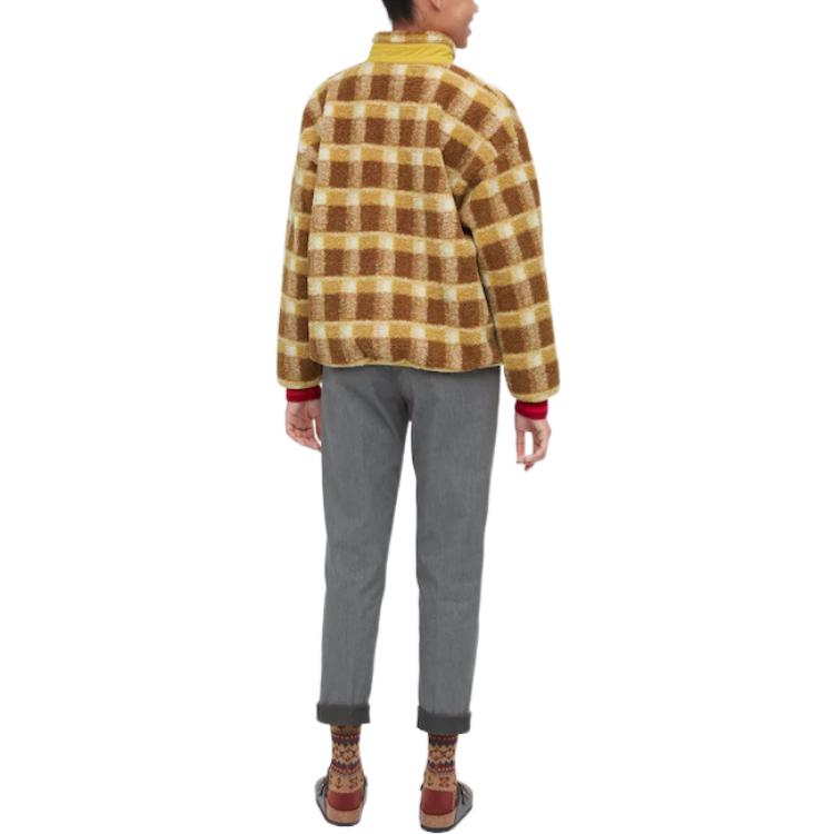 Uniqlo Marni Collaboration FW22 Plaid Stand Collar Long Sleeve Jacket Women Jacket Yellow 453249-46