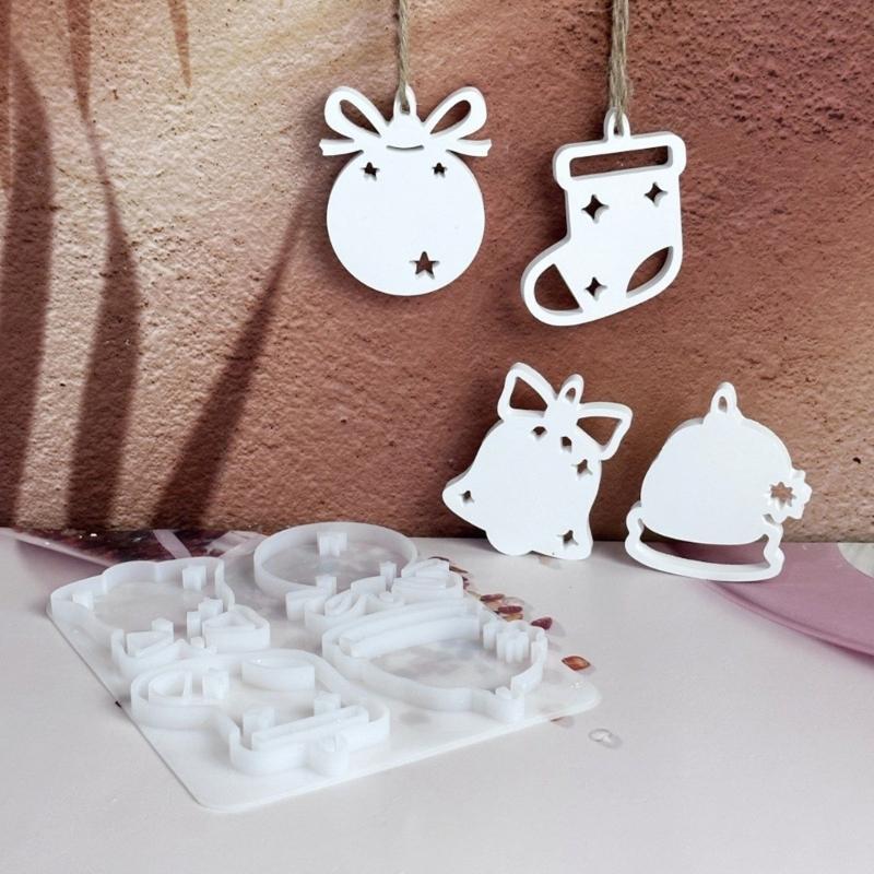 Christmas Themed Figurines Mold Silicone Texture for Handmade Ornaments Holiday Decorating and Creative Art Projects