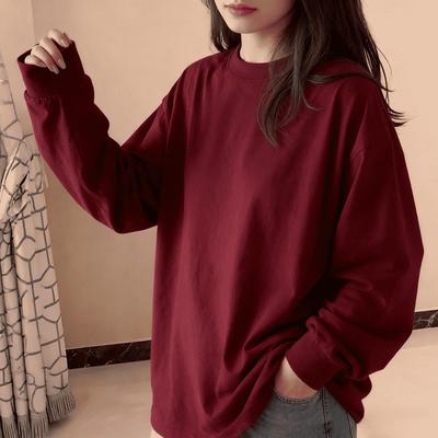 Men's and Women's Multi-Color 400g Heavyweight Pure Cotton Long Sleeve T-Shirt with Ribbed Cuffs and Round Neck.
