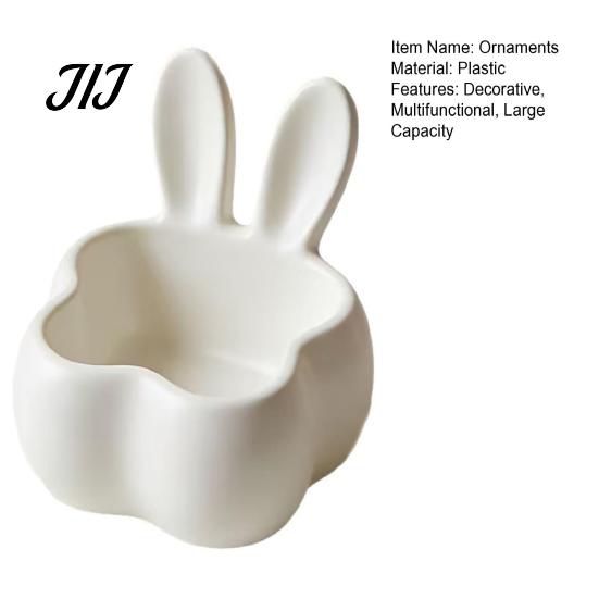 Unique Housewarming Present 3D Printed Rabbit Storage Organizer, Cute Bunny Ears Desktop Container for Room Decor Keys Jewelry, Decorative Plastic