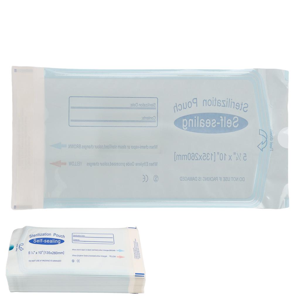 200 st Tandvård Självförseglingsbar Steriliseringspåse Trippel Värmeförsegling Förhindrar Rivning Autoklav