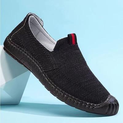 Nazouvací líné boty Pánská móda Jelly Cloth Boty lehké a pohodlné se všemi prodyšnými plochými neformálními jednoduchými botami