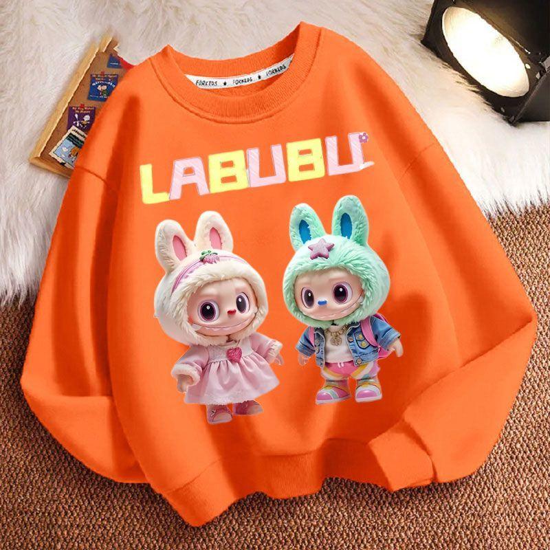 Children's Cute Hoodies for Spring, Autumn and Winter, Fashionable Round-neck Thickened Long-sleeved Loose Hoodies for Boys and Girls