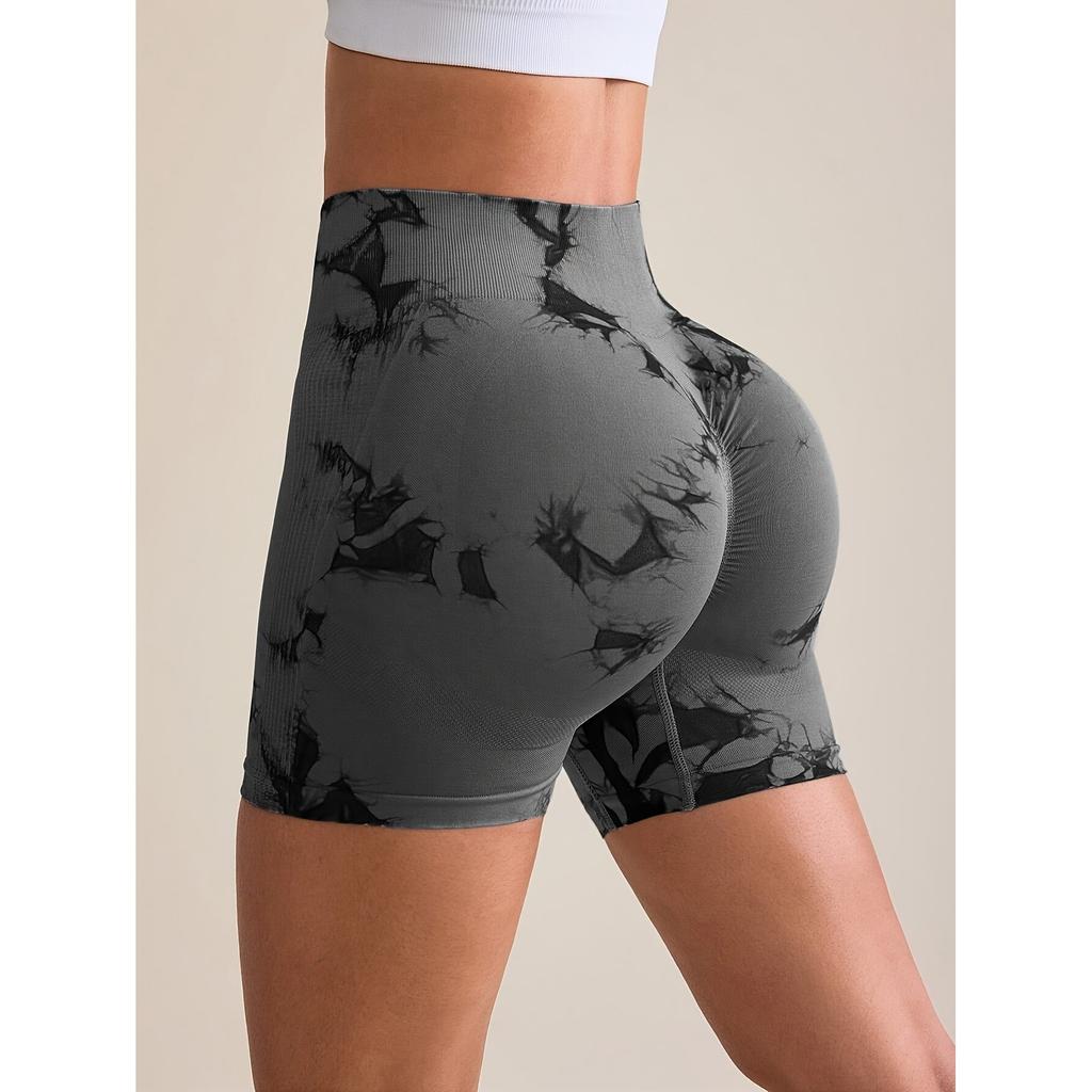 Women's Yoga Shorts High Waist Tight Running Workout Pants Elastic Fitness Capris Quick Dry Training Pants Black M