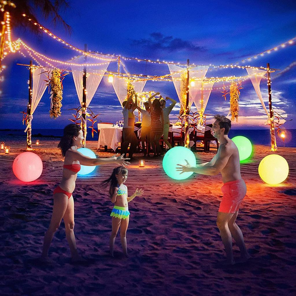 Remote Control LED Light-Up Beach Ball with 16 Color-Changing Lights