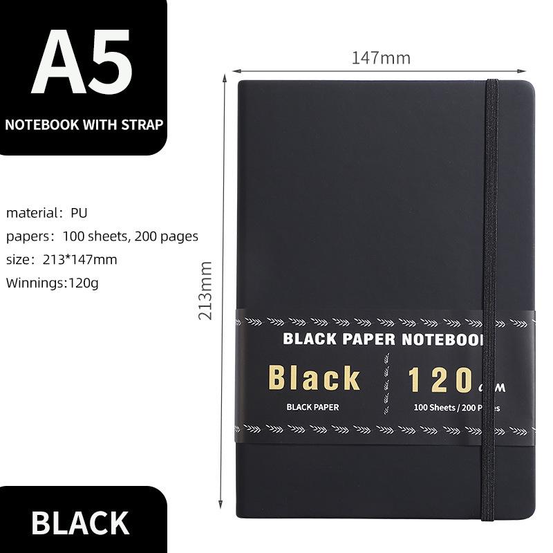 

Hand-Painted Black Sketchbook: Creative DIY Photo Album with Blank Pages