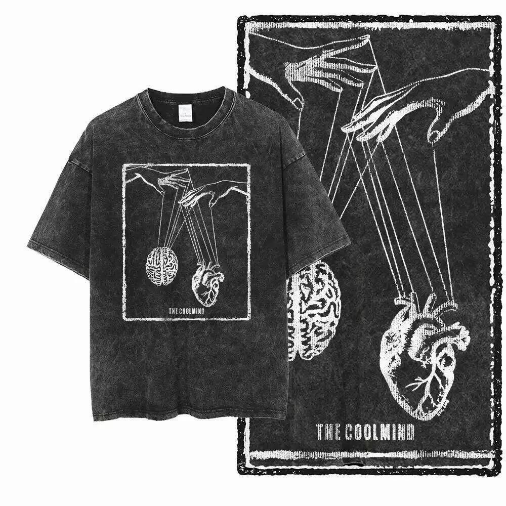 G18 Exclusive 100% Cotton Men s Big Size COOLMIND Graphic T-shirt | Acid Washed Streetwear Cool O-neck men s Tee Tshirt S разноцветный