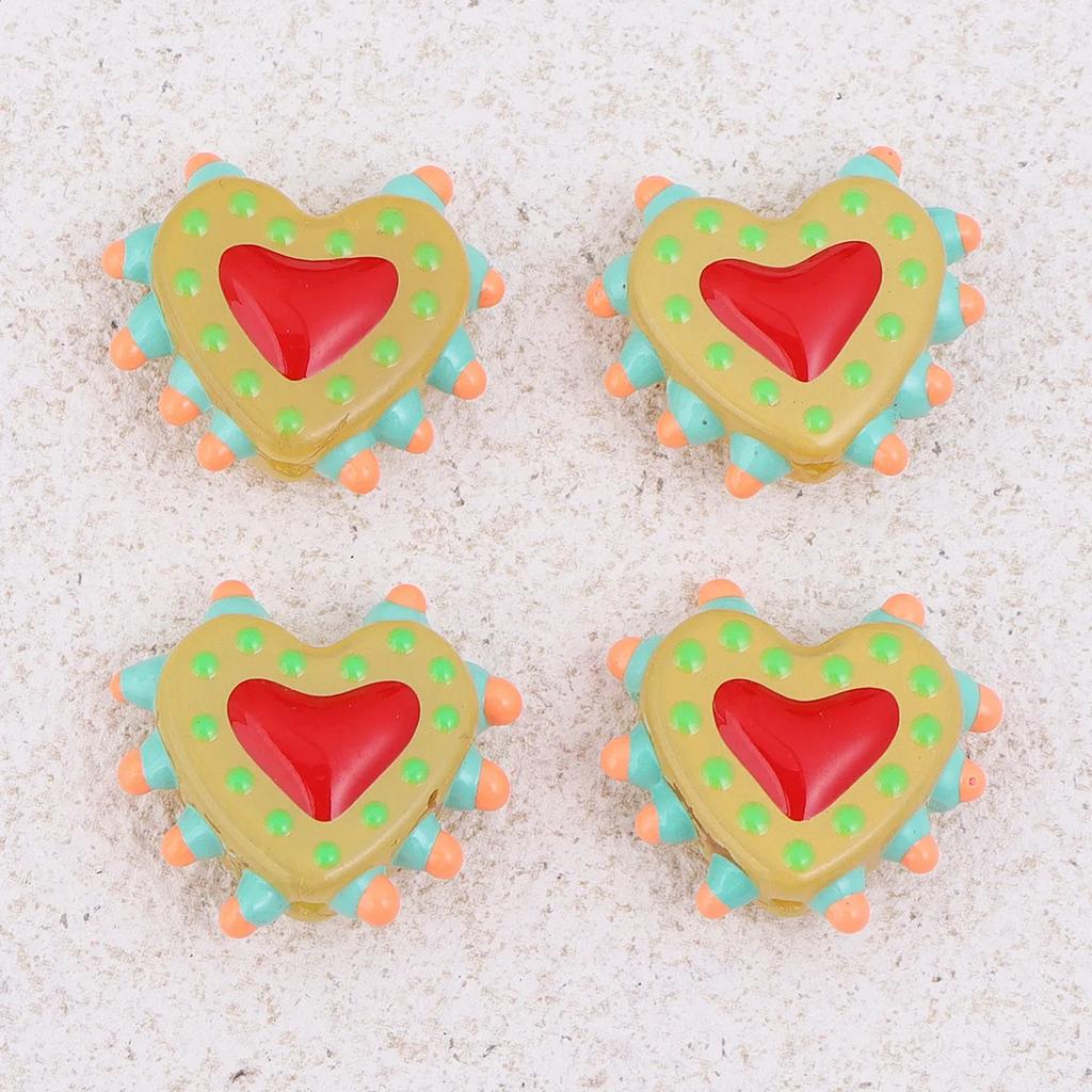 TX63 1Pcs Fun Design Sense Heart Handmade Bumpy Charm Beads Glass Spacer Texture Bead DIY Earring Bracelet Necklace Jewelry