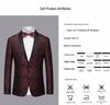 Men's Slim-Fit Jacquard Blazer: Stylish Single-Breasted Formal Wear for Stage Performances, Weddings, and Banquets