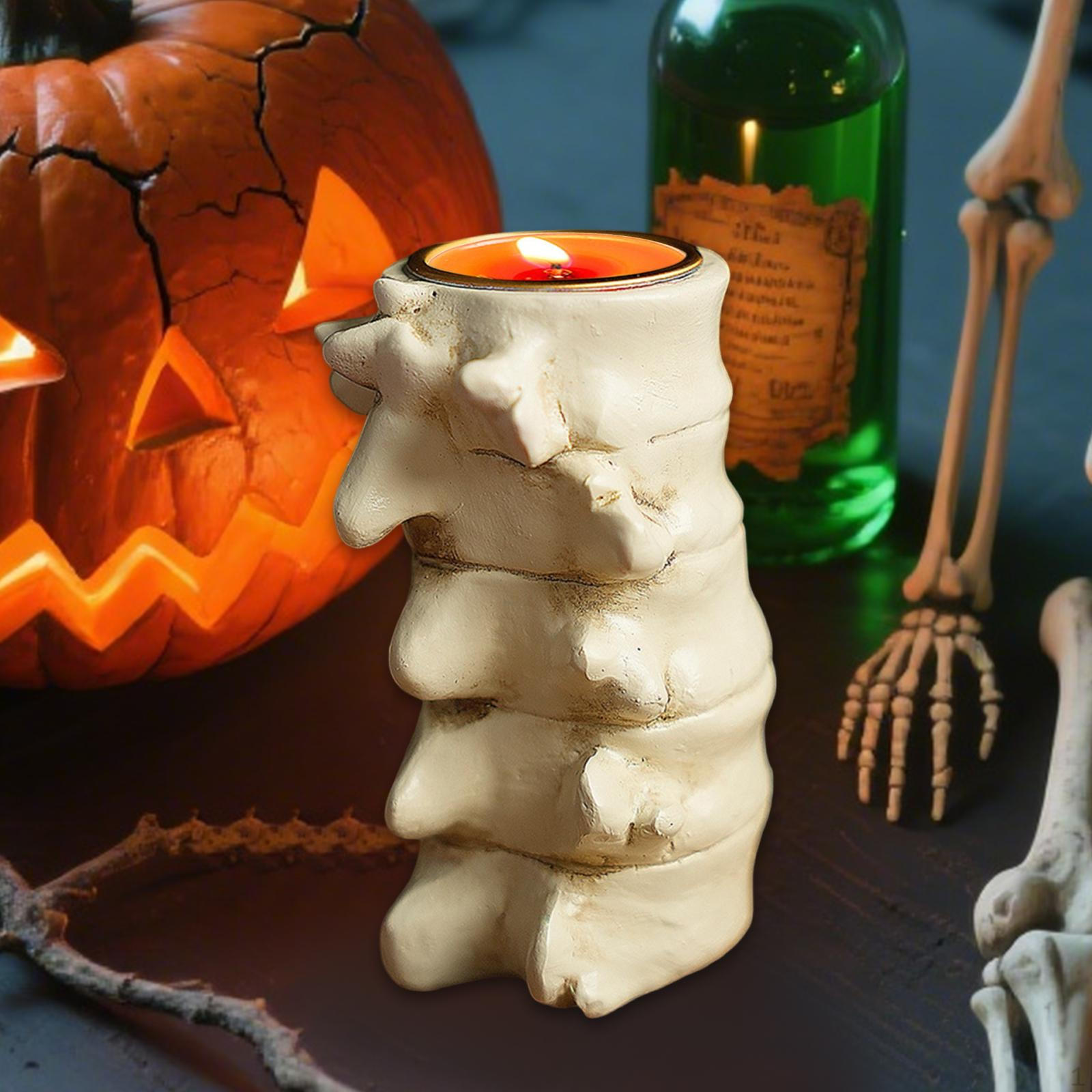 

Хэллоуин Украшение Подставка-подсвечник в форме позвоночника для камина белый