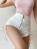 High Waist Shorts for Women Slim Fit Zipper Shorts Hot Girl Style Sexy Elastic Hot Pants Casual Female Clothing