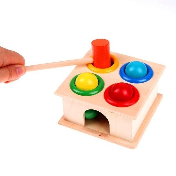 Wooden Hammer Game for Learning Colors Montessori Game