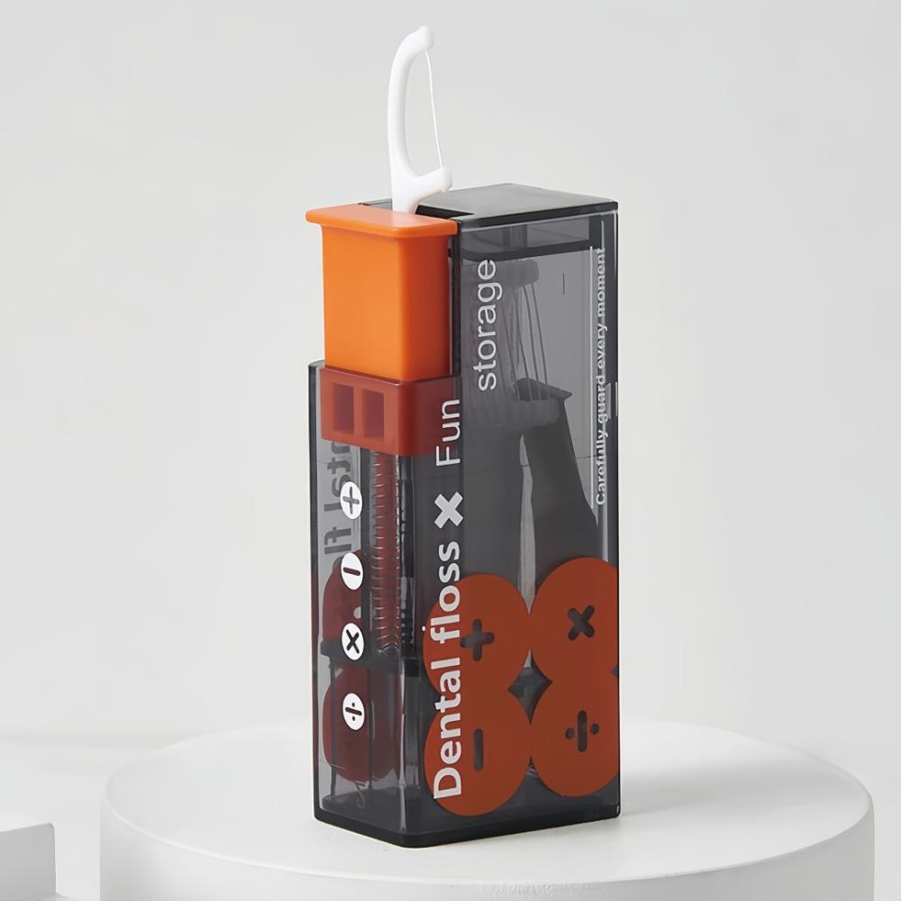 Portable Dental Floss Storage Box Automatic Pop-Up Dental Floss Holder For Oral Care Press Type Disposable Dental Floss Stick Set