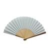 Onishi Kenseihan Omi Linen Folding Fan 23cm Blue "Ripple" 78-02
