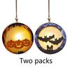 Halloween Pumpkin Night Light Lantern Light Up Pumpkin Bat Decor 2pcs Battery Operated Holiday Home Decor for Haunted House