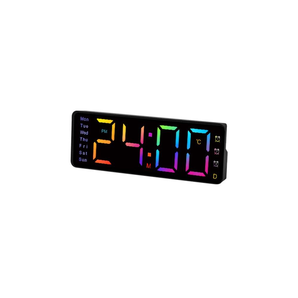 RGB Colors Large Digital Clock Adjust Brightness LED Electronic Clock Smart Home 11.7x5.7x2.2cm