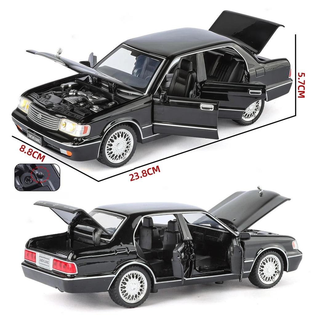 1/32 Toyota Crown Alloy Car Model Sound and Light Pull Back Children's Toy Collectibles Birthday gift