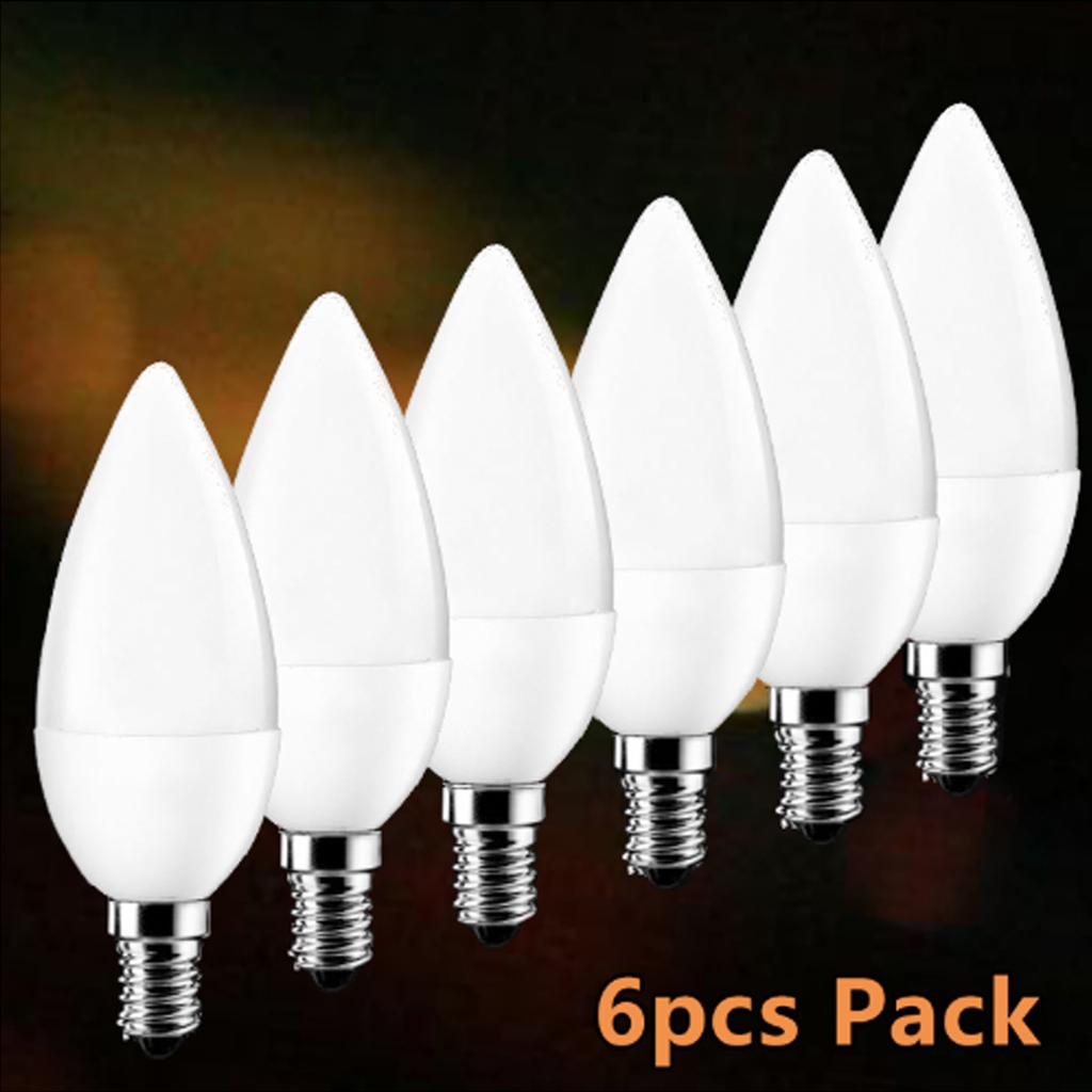 Buy 6Pcs LED Candle Bulb E14 220V 5W Chandelier Warm Cool White Lamp