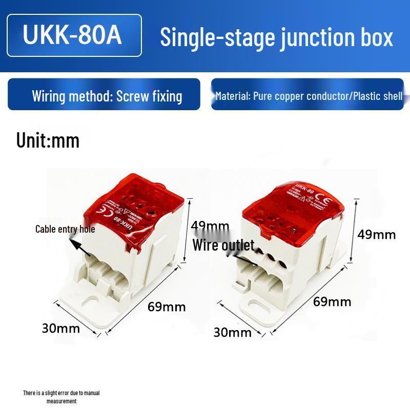 High Current Multi-Out DIN Rail Single-Pole Distribution Box: UKK 80A, 125A, 160A, 250A, 400A, 500A