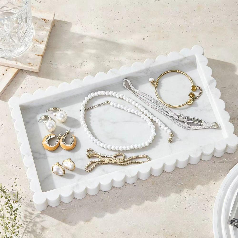 Serving Tray Silicone Candle Holder Tray Wavy Square Decorative Tray Multi-purpose Modern Table DecorationTrays Coffee Table