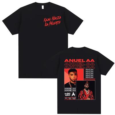 Anuel AA Rhlm 2 Real Hasta La Muerte 2025 Tour Male T Shirt Vintage Classic Short Sleeve T-shirt Men Women Cotton Loose T Shirts
