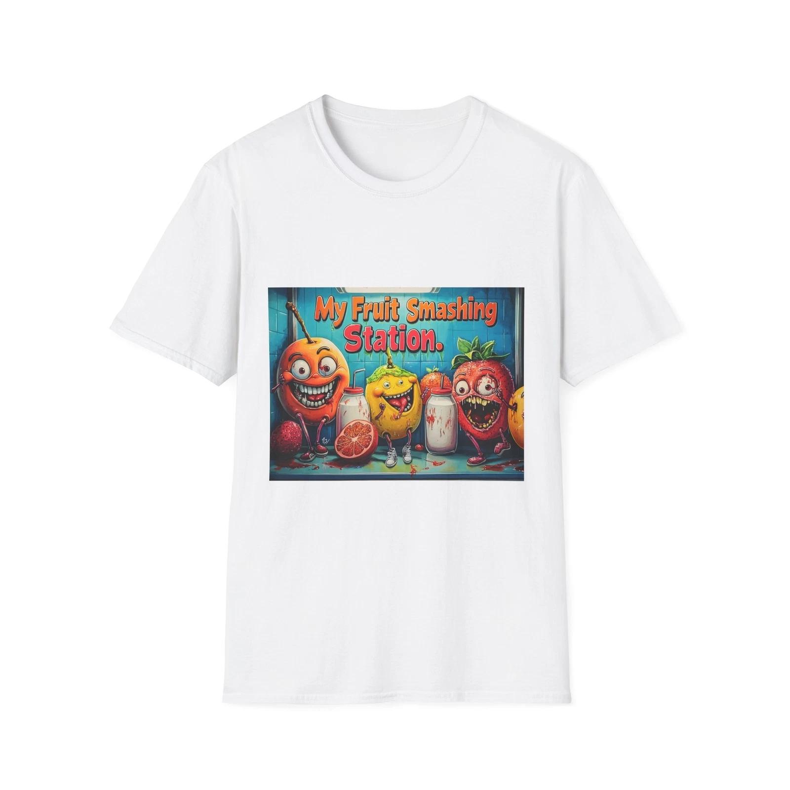 

Funky Fruit Smashing T-Shirt | Fun Gift for Fruit Lovers, Fruit Party Tee, XL