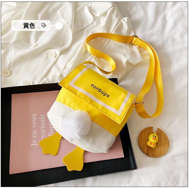 2025 spring new duck butt fashion cute cartoon plush tail shoulder crossbody canvas bag