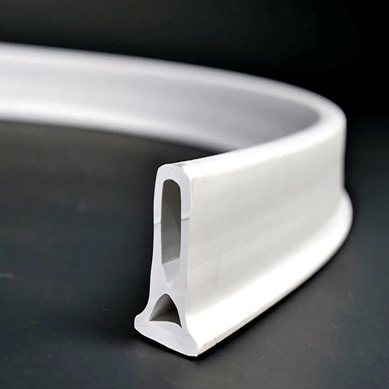 Sealing Strip Self-Adhesive Rubber Water-repelling Strip Bendable Water Stopper Waterproof Strip for Bathrooms Kitchens