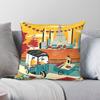 Bangkok Thailand Tuk Tuk Square Pillowcase Polyester Linen Velvet Pattern Zip Decor Throw Pillow Case Sofa Seater Cushion Case
