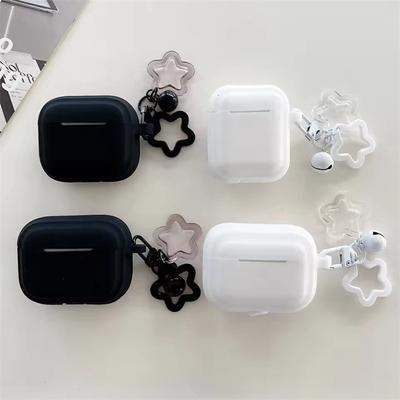 Paprastas juodas baltas silikoninis dėklas Airpods Pro belaidėms Bluetooth ausinėms, apsauginis dėklas Airpods 4 3 2 1 Pro2, minkštas dangtelis